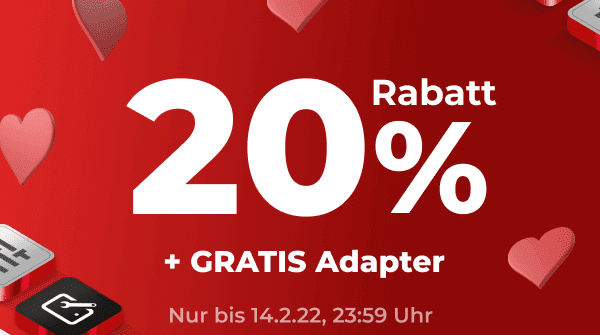 Carly 20% Valentinsrabatt + Gratis Adapter